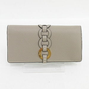 Chloe Darryl Long Wallet Grey Leather